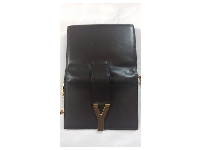 Yves Saint Laurent borsa a tracolla mini Linea Y pelle marrone Marrone scuro - vista 4
