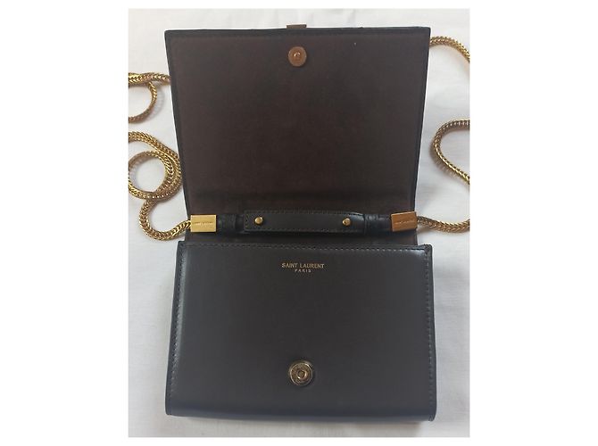 Yves Saint Laurent borsa a tracolla mini Linea Y pelle marrone Marrone scuro - vista 5