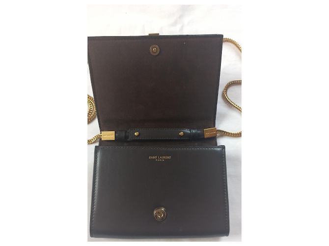 Yves Saint Laurent borsa a tracolla mini Linea Y pelle marrone Marrone scuro - vista 6