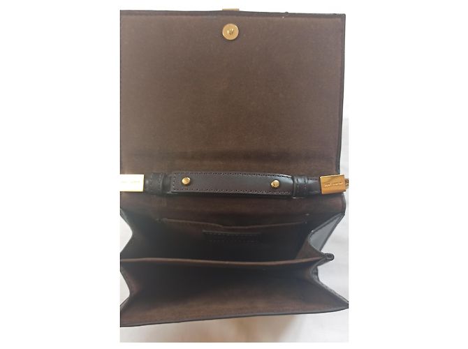Yves Saint Laurent borsa a tracolla mini Linea Y pelle marrone Marrone scuro - vista 7