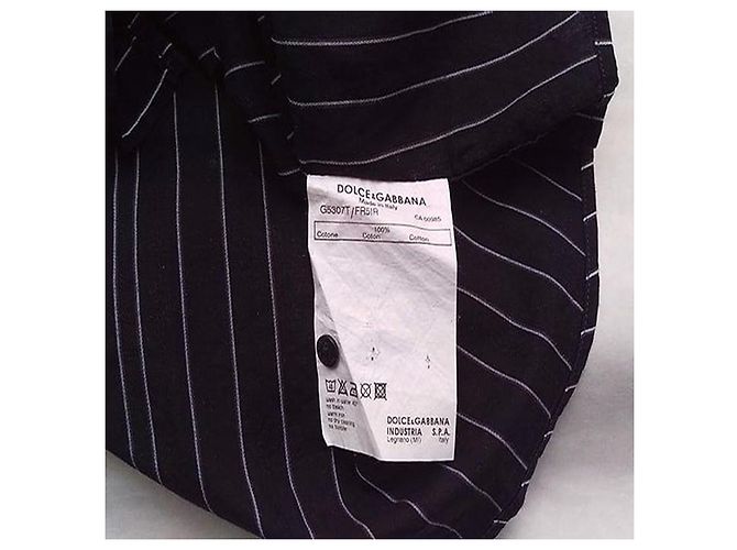 Camicia Dolce & Gabbana in cotone nero a righe - vista 4