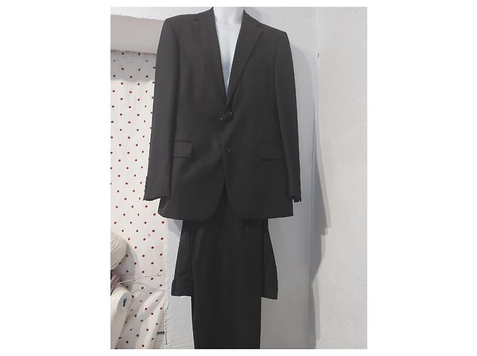 Completo Hugo Boss Nero Marrone Lana Taglia 48 Marrone scuro - vista 4