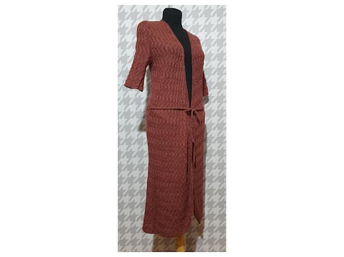 Dagmar Strickjacke lang braun Wolle - Ansicht 2