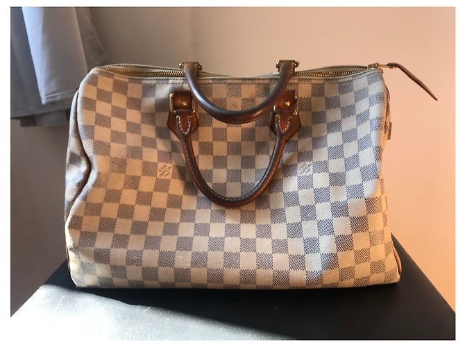 Borsa a mano Louis Vuitton Speedy 40 Pelle Beige Bianco sporco - vista 5