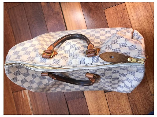 Borsa a mano Louis Vuitton Speedy 40 Pelle Beige Bianco sporco - vista 6