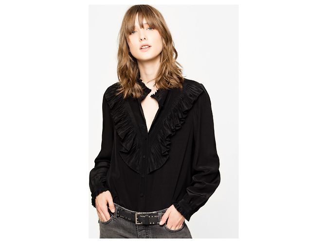 Zadig & Voltaire Taccora Deluxe Seidenhemd Schwarz - Ansicht 11