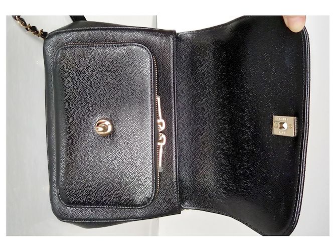 Timeless Chanel Borsa piccola con patta con manico Nero - vista 5