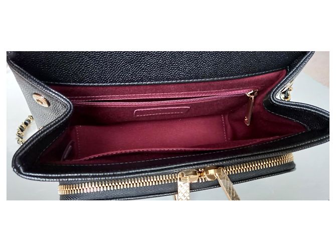 Timeless Chanel Borsa piccola con patta con manico Nero - vista 9