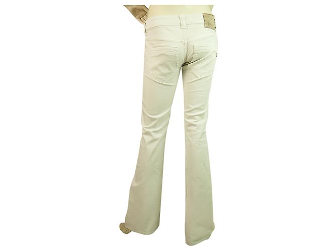 Dondup Bianca White Flare Bein Bootcut Hose Hosengröße 26 Weiß - Ansicht 2