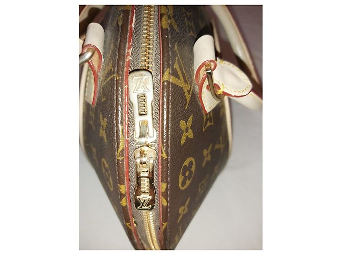 Borsa a mano Louis Vuitton Ellipse in pelle marrone - vista 3