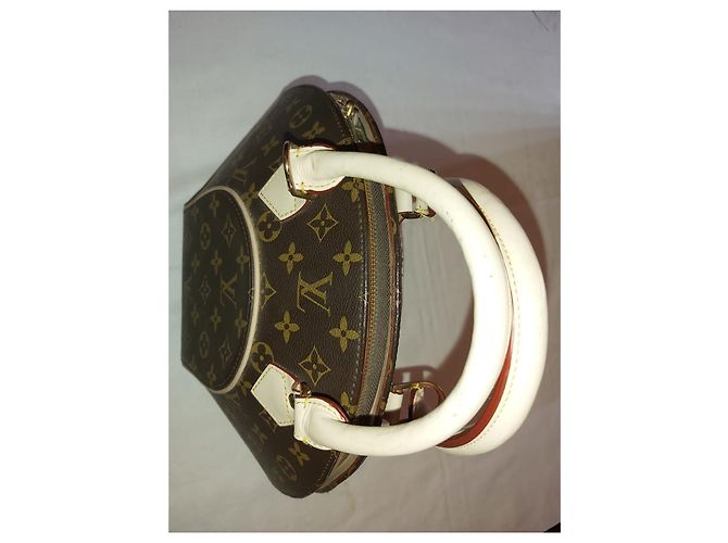 Borsa a mano Louis Vuitton Ellipse in pelle marrone - vista 4