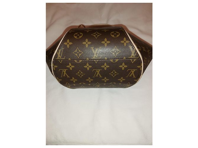 Borsa a mano Louis Vuitton Ellipse in pelle marrone - vista 5
