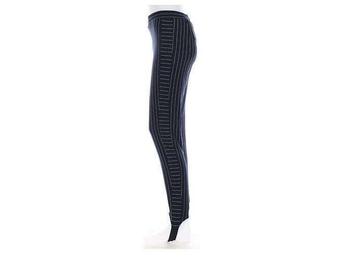 Pantalon à rayures Mads Norgaard Blanc Bleu Foncé - vue 3