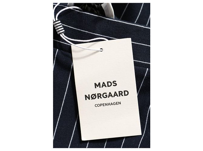 Pantalon à rayures Mads Norgaard Blanc Bleu Foncé - vue 4