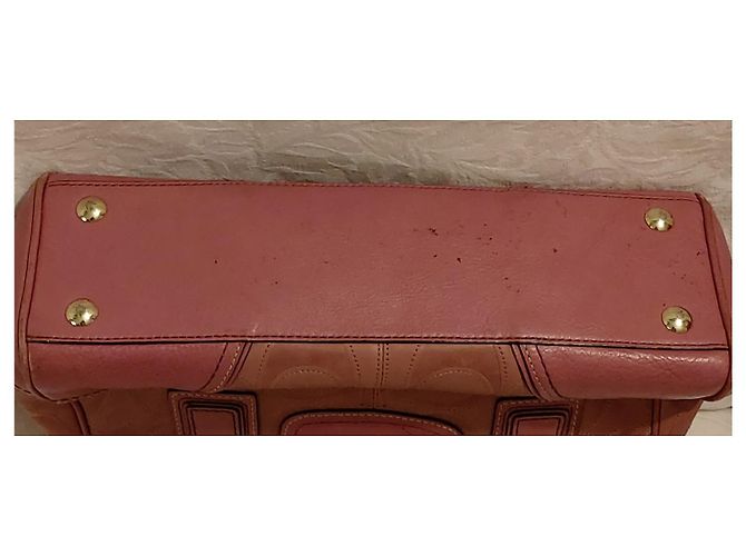Borsa tote Coach Turnlock in pelle rosa - vista 5