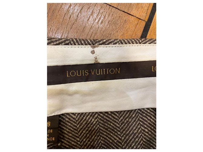 Calça Louis Vuitton de lã marrom - vista 3