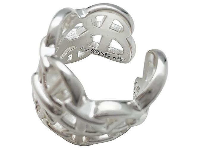 Chaîne d'ancre Anello Hermès modello "Chained anchor chain" in argento. - vista 4