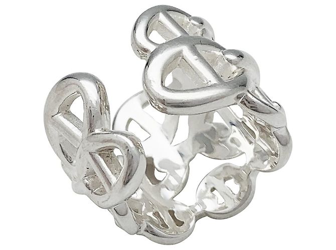 Chaîne d'ancre Anello Hermès modello "Chained anchor chain" in argento. - vista 5