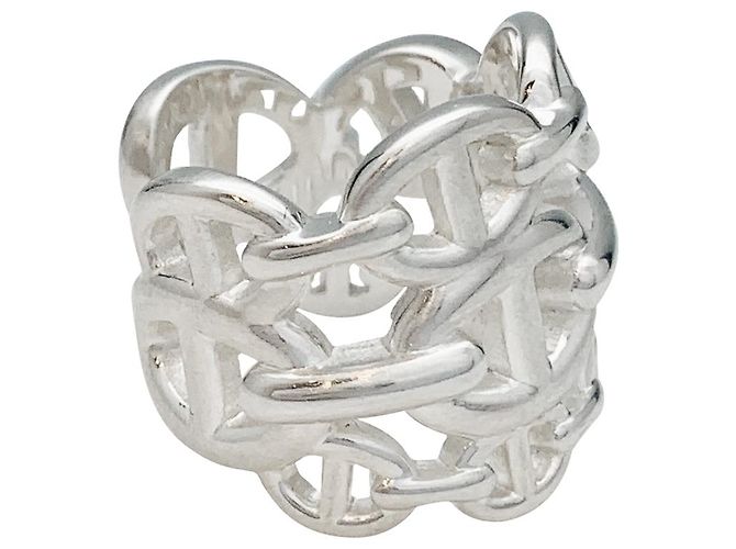 Chaîne d'ancre Anello Hermès modello "Chained anchor chain" in argento. - vista 6