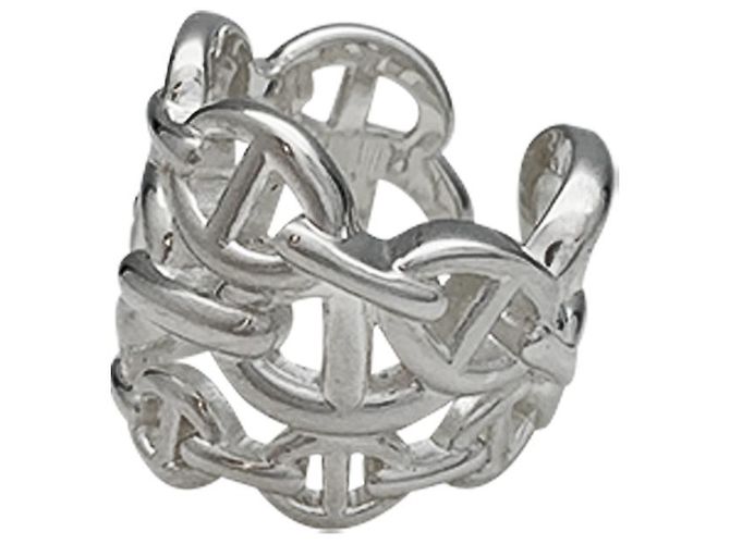 Chaîne d'ancre Anello Hermès modello "Chained anchor chain" in argento. - vista 7