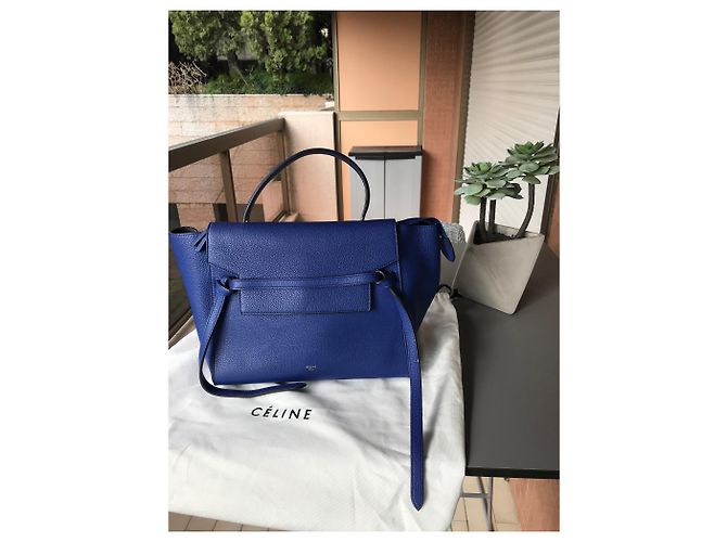 Belt Bag Borsa Nano Belt Céline Blu in Pelle Granulata - vista 2
