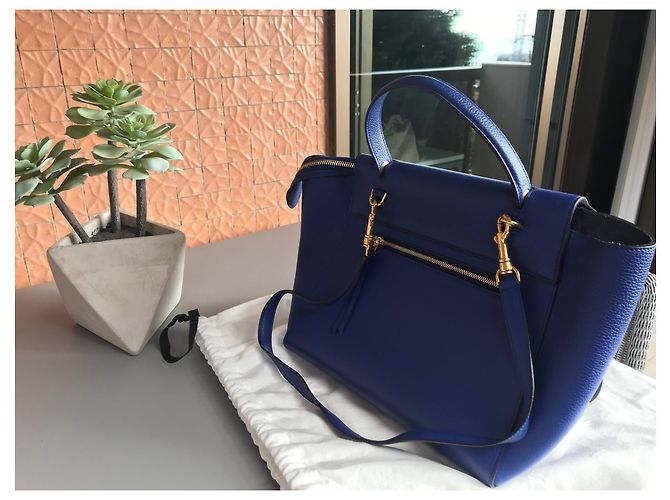 Belt Bag Borsa Nano Belt Céline Blu in Pelle Granulata - vista 3