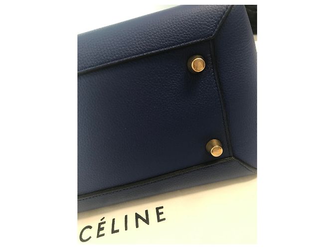 Belt Bag Borsa Nano Belt Céline Blu in Pelle Granulata - vista 5