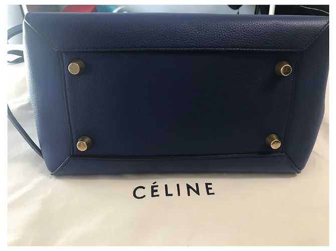 Belt Bag Borsa Nano Belt Céline Blu in Pelle Granulata - vista 6
