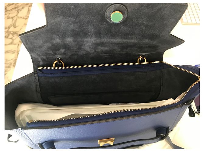 Belt Bag Borsa Nano Belt Céline Blu in Pelle Granulata - vista 8