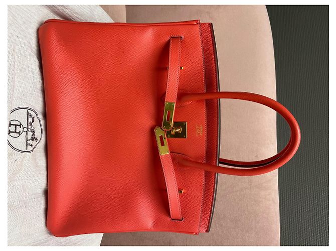 Hermès Birkin 35 pelle epsom rosa Corallo - vista 3