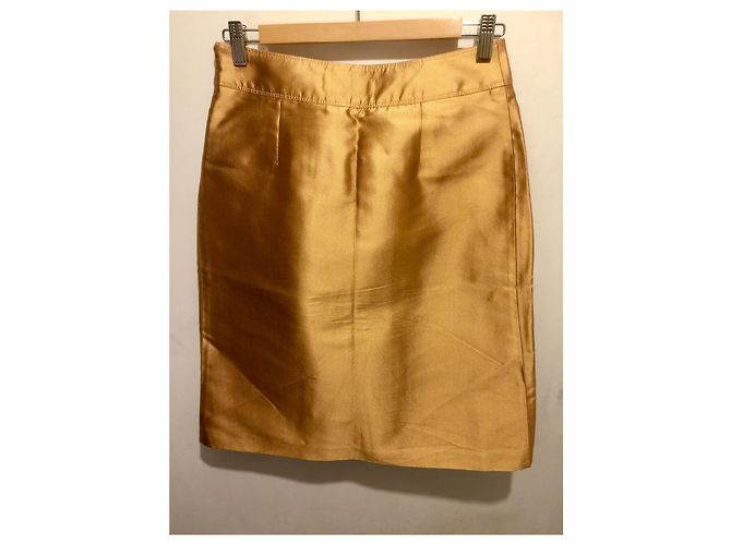Falda Burberry de seda dorada metalizada Dorado Metálico - vista 2