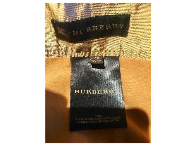 Falda Burberry de seda dorada metalizada Dorado Metálico - vista 3