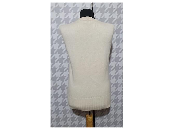 Lawrence Grey Kaschmir Tanktop Pullover Weiß - Ansicht 3
