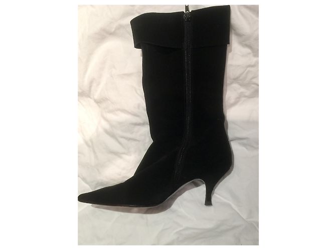 Botas Marc Jacobs de ante negro con hebillas - vista 2