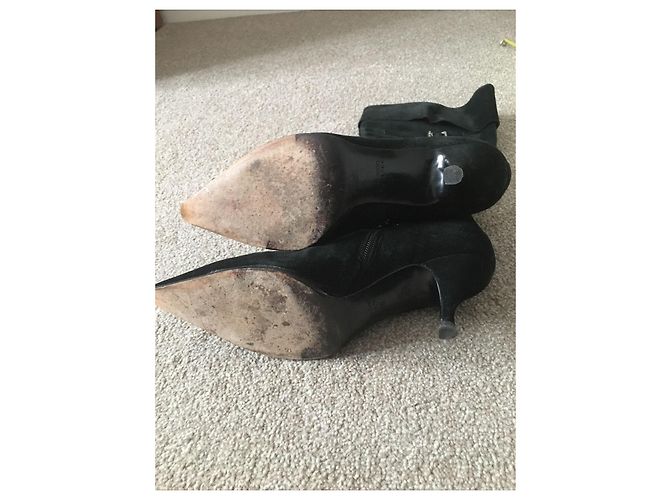 Botas Marc Jacobs de ante negro con hebillas - vista 5