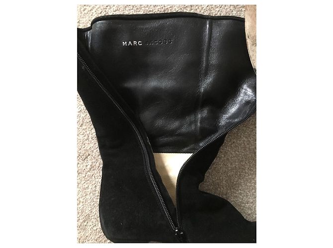 Botas Marc Jacobs de ante negro con hebillas - vista 6