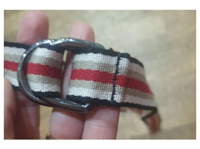 Cintura Burberry a righe multicolore in tessuto - vista 7