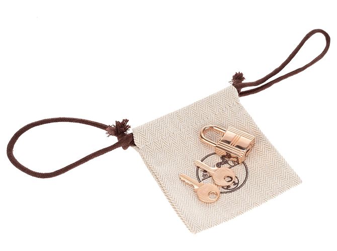 Hermès Lucchetto dorato di Hermes per borse Birkin in oro kelly, nuova condizione con 2 chiavi e custodia originale! - vista 4