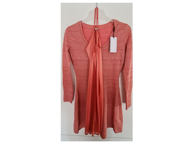 Abito Missoni Corallo Rosa con Glitter Oro - vista 2