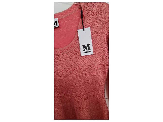 Abito Missoni Corallo Rosa con Glitter Oro - vista 3