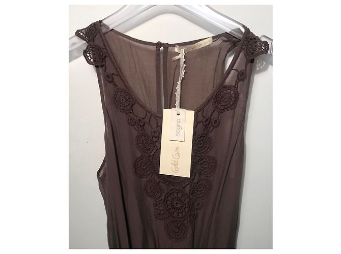 Autre Marque Mono Gold Case de seda y algodón marrón Castaño - vista 14