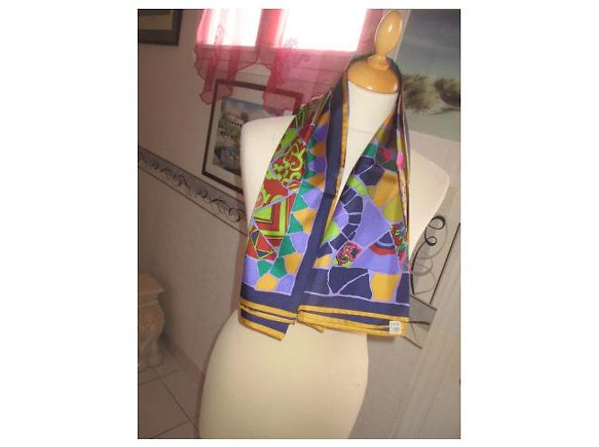 Autre Marque Fular de seda multicolor - vista 4