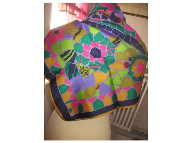 Autre Marque Fular de seda multicolor - vista 5