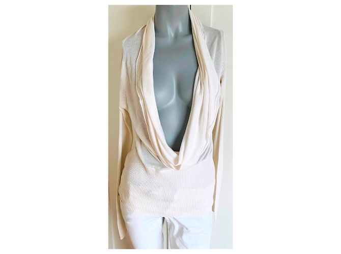 Suéter blanco Bcbg Max Azria de seda y rayón - vista 2