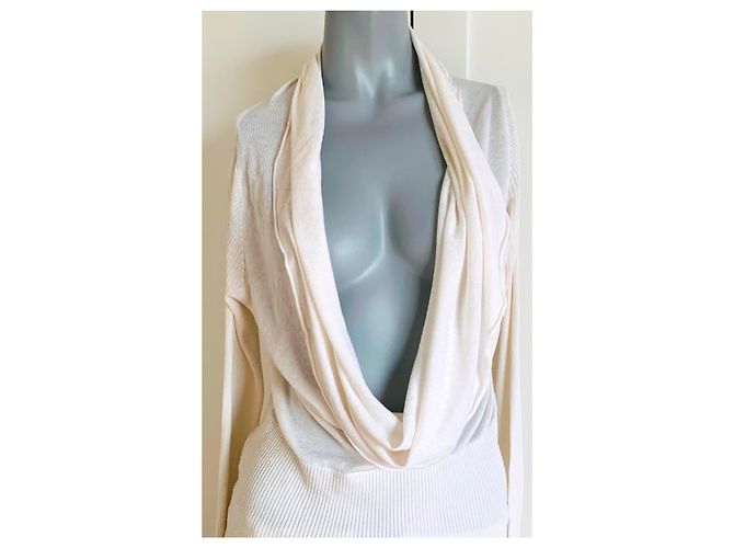 Suéter blanco Bcbg Max Azria de seda y rayón - vista 6