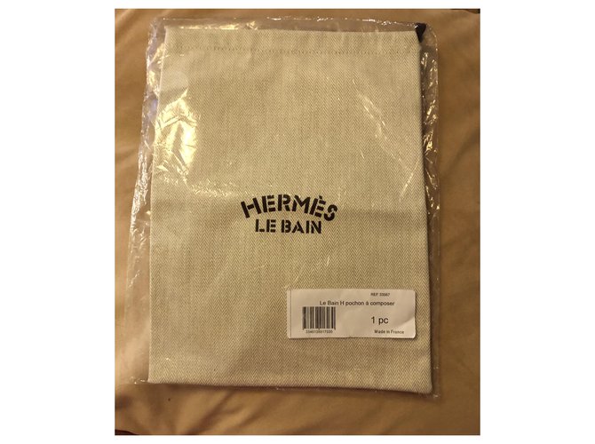 Hermès Pochon Le bain H Beige - vista 2