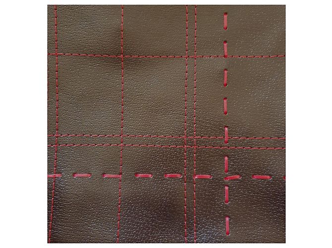 Borsa Pennyblack (MAX MARA) in pelle marrone con cuciture rosse Marrone scuro - vista 3