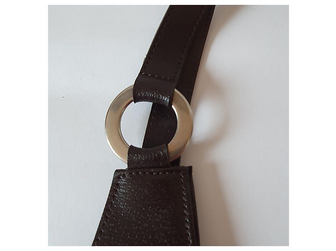 Borsa Pennyblack (MAX MARA) in pelle marrone con cuciture rosse Marrone scuro - vista 5