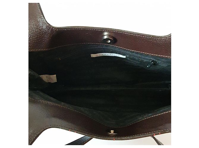Borsa Pennyblack (MAX MARA) in pelle marrone con cuciture rosse Marrone scuro - vista 6
