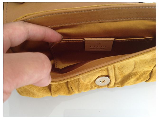 Pochette Gucci in pelle senape - vista 5